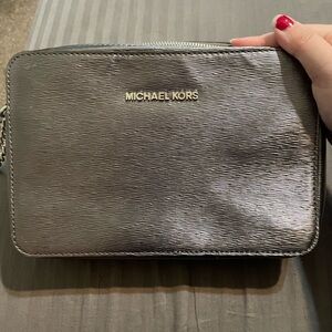 Michael Kors Metallic Silver Crossbody Bag